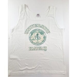 VTG Miller 1991 University of Hawaii Tank Top Mens XL White Graphic Made in USA